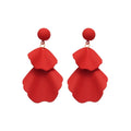 Metal Hollow Petal Leaf Tassel Drop Earrings New Chinese Style Silver Post Floral Studs view 5