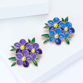 Alloy Enamel Flower Brooch Pin For Elegant Suit Accessories view 4