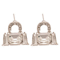 Light Luxury Alloy Rhinestone Square Bag Charm Drop Earrings With Silver Pins view 5
