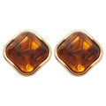 French Court Style Irregular Geometric Resin Rhombus Stud Earrings Maillard Niche Design view 5