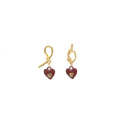Korean Light Luxury Gold Alloy Knot Hoop Studs With Enamel Heart Charm Women's Fashion Earrings view 5