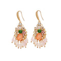Sparkling Rhinestone Teardrop Crystal Tassel Drop Earrings, French Palace Style Ear Hooks view 5