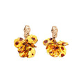 Acrylic Flower Petal Tassel Drop Earrings With Silver Needle Maillard Style Statement Design view 5