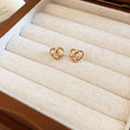 Alloy Heart Stud Earrings With Silver Pins Minimalist European American Style Women's Jewelry view 3