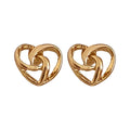 Alloy Heart Stud Earrings With Silver Pins Minimalist European American Style Women's Jewelry view 5