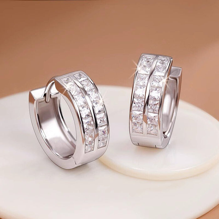 European American Minimalist Geometric Earrings For Women Daily Light Luxury Elegant Jewelry