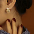 European American New Ear Cuff With 3D Spherical Woven Design Hong Kong Chic Style Earrings view 3