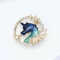 Alloy Rhinestone Enamel Unicorn Brooch Pin For Fashion Accessories view 3