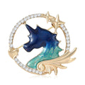 Alloy Rhinestone Enamel Unicorn Brooch Pin For Fashion Accessories view 1