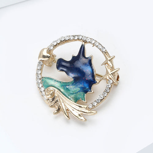 Alloy Rhinestone Enamel Unicorn Brooch Pin For Fashion Accessories