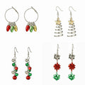 Elegant Christmas Tree Star Bell Bow Alloy Enamel Drop Hoop Dangle Party Gift Women's Fashion Earrings view 5