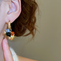 Vintage Stone Beaded Grape Cluster Drop Earrings Geometric Round Minimalist Fashion Jewelry view 3