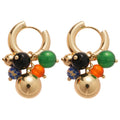 Vintage Stone Beaded Grape Cluster Drop Earrings Geometric Round Minimalist Fashion Jewelry view 5