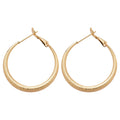 Matte Frosted Copper Hoop Earrings With Round Pendant And Silver Needle Posts view 5