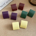 Minimalist Modern Resin Square Drop Earrings Geometric Silver Needle Fashion Jewelry for Women view 3