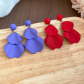Painted Iron Petal Tassel Drop Earrings With Silver Needle Floral Resort Style For Women view 2