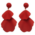 Painted Iron Petal Tassel Drop Earrings With Silver Needle Floral Resort Style For Women view 5