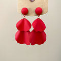 Painted Iron Petal Tassel Drop Earrings With Silver Needle Floral Resort Style For Women view 4