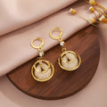 Elegant Gold Alloy Hoop Drop Crystal Rhinestone Ball Cage Dangle Earrings For Women Luxury Fashion Earrings view 1