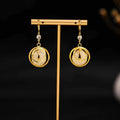 Elegant Gold Alloy Hoop Drop Crystal Rhinestone Ball Cage Dangle Earrings For Women Luxury Fashion Earrings view 4