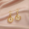 Elegant Gold Alloy Hoop Drop Crystal Rhinestone Ball Cage Dangle Earrings For Women Luxury Fashion Earrings view 2