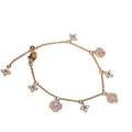 Sparkling Zircon Mother Of Pearl Four Leaf Flower Bangle French Vintage Light Luxury Jewelry view 5