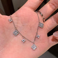 Sparkling Zircon Mother Of Pearl Four Leaf Flower Bangle French Vintage Light Luxury Jewelry view 3
