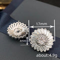 Delicate Snowflake Flower Stud Earrings For Women, Light Luxury Commuter Fashion Jewelry view 4