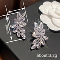 Women's Light Luxury Stud Earrings With Marquise Floral Design, Elegant Dress Fashion Accessories view 4