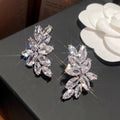 Women's Light Luxury Stud Earrings With Marquise Floral Design, Elegant Dress Fashion Accessories view 2