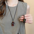 Braided Cord Glass Crystal Cartoon Character Pendant Necklace Vacation Style Choker view 1