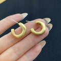 Luxury Brushed Frosted Alloy C Shape Hoop Stud Earrings For Women Minimalist Statement Fashion Earrings view 2