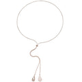 Minimalist Light Luxury Copper Adjustable Sweater Necklace With White Jade Teardrop Pendant view 5