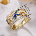 Dragonfly Lotus Seed Pod Ring For Women Fresh Pastoral Lotus Peony Micro Pave Chinese Style Jewelry view 4