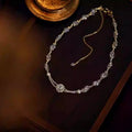 Sparkling Zircon Artificial Crystal Beaded Geometric Round Necklace French Light Luxury Choker view 2