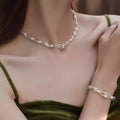 Sparkling Zircon Artificial Crystal Beaded Geometric Round Necklace French Light Luxury Choker view 1