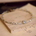Sparkling Zircon Artificial Crystal Beaded Geometric Round Necklace French Light Luxury Choker view 4