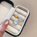 Cute Cartoon Alloy Enamel Mini Hexagram Star Airplane Stud Earrings For Women view 2