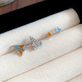 Cute Cartoon Alloy Enamel Mini Hexagram Star Airplane Stud Earrings For Women view 4