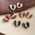 18K Gold Plated Copper Heart Twist Stud Earrings For Women, Minimalist European Style view 1
