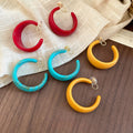 Acrylic C Shape Spiral Hoop Earrings For Women, Geometric Round Vacation Style Ear Jewelry view 2