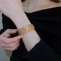 European American Metal Hollow Butterfly Clasp Open Bangle For Women view 4