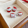 Sweet Cartoon Apple Dog Pendant Stud Earrings Zinc Alloy Enamel Fruit Animal Design For Women view 4