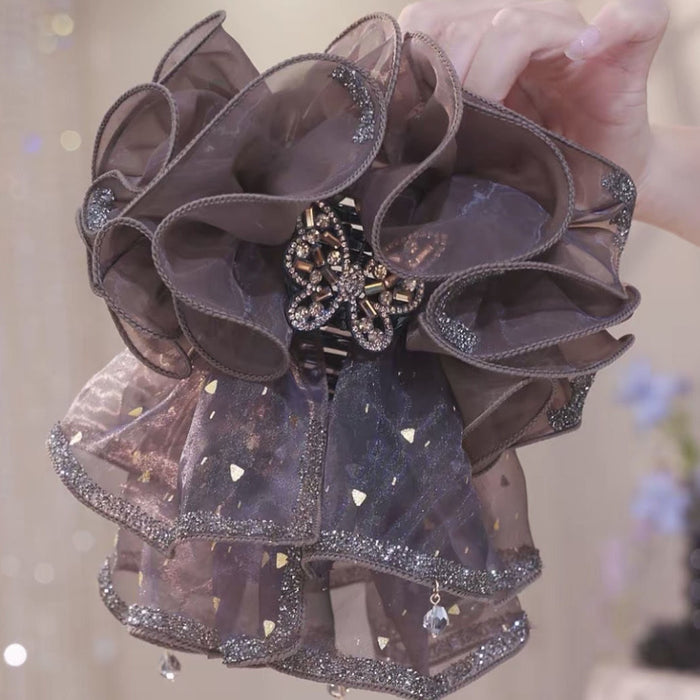 Handmade Gold Foil Butterfly Fishtail Claw Clip For Women