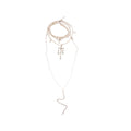 Light Luxury Alloy Pearl Beaded Cross Pendant Layered Necklace For Women view 5