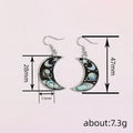 Hot Selling Metal Sticker Moon Planet Dangle Earrings For Women Retro Epoxy Resin Jewelry view 4