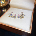 Light Luxury Alloy Rhinestone Leaf Branch Drop Earrings French Vintage Silver Needle Jewelry view 4
