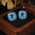 Square Geometric Stud Earrings For Women Gentle Style Light Luxury Jewelry view 3