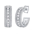 Light Luxury Hoop Stud Earrings For Women Elegant Metal Micro Pave Daily Commute Jewelry view 1
