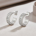 Light Luxury Hoop Stud Earrings For Women Elegant Metal Micro Pave Daily Commute Jewelry view 2